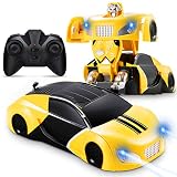 COOLJOY Ferngesteuertes Auto, Wandklettern RC Car 360 ° mit Deformiertem Roboter an der Wand, Ferngesteuertes Kinderauto mit LED-Lichter, Geschenke für Jungen M