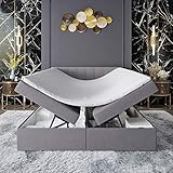 INNOCENT® - S4 | Boxspringbett mit Bettkasten 180x200 in Grau Stoff | 2-Schicht Visco 6cm Topper | Bonell-Federkernmatratze | H2 Härtegrad | Boxbett für Hotels | HB01