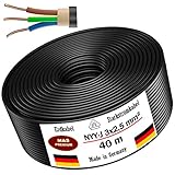 Erdkabel Stromkabel von 5m bis 100m NYY-J 3x2,5 mm² Elektrokabel Ring zur Verlegung im Freien, Erdreich (40 m)