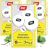 PIC - Ameisenköder-Dose - Ameisenköder für Innen, Terrasse, Balkon und Keller - Bekämpft das ganze Ameisennest (9 Dosen)