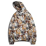 SSBZYES Herren Pullover Hoodie Herren Große Pullover Jacke Mode Hundedruck Top Paar Hemd Pullover Lässiges Langarm T-S
