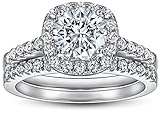 Epinki 925 Sterling Silber Ringe, Ring Verlobung Damen Zwei Ringe Set mit Zirkonia, Fein Frauen Schmuck, Schmuck Geburtstag Geschenke für Mutter, Silber, Gr.49 (15.6)