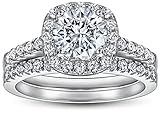 Epinki 925 Sterling Silber Ringe, Ring Verlobung Damen Zwei Ringe Set mit Zirkonia, Fein Frauen Schmuck, Schmuck Geburtstag Geschenke für Mutter, Silber, Gr.49 (15.6)