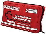 Leina-Werke 11060 KFZ-Verbandtasche Compact Ecoline mit Warnweste und Klett, Rot/Schwarz/Weiß