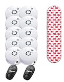 Jeising Rauchmelder GS508 10er Set inkl. 10 x Magnetbefestigung selbstklebend + 2x gratis Personenalarm/ 10 Jahre Batterie fest verbaut VdS EN14604:2005/AC-2008
