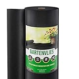 GardenGloss® 50m² Unkrautvlies Gartenvlies gegen Unkraut – Unkrautfolie Wasserdurchlässig – Reißfestes Unkrautflies 50g/m² – Hohe UV-Stabilisierung (50m x 1m, 1 Rolle)