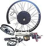 theebikemotor 3000W Hub Motor Electric Bike Conversion Kit Elektro-Fahrrad Umbausatz + LCD or TFT Display + Disc Brake Rear Wheel (72V3000W + LCD Display, 26' x 4.0' Hinterrad + 7 Gear)