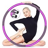 Braoses Hula Hoop Reifen Erwachsene, Fitness Reifen zur Gewichtsabnahme und Massage, Hulahoop mit Stabiler Edelstahlkern Premium Schaumstoff, Abnehmbarer Hulahoopreifen 1,2-3,2kg zum Abnehmen (Black)