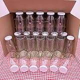 Flaschenbauer - 24 Leere Glasflaschen 250 ml mit Schraubverschluss TO43 0,25l in weiß - Zum selbst befüllen von Milchflaschen, Saftflaschen, Smoothie F