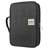 YOUSHARES Farbiges Federmäppchen mit 166 Fächern, 110 Slots Gel Pens fo Coloring Case Organizer, Handy Multilayer Color Pencil Holder für Glitter Gel Pens, Refills, Colored Pencils (Schwarz)