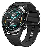 HUAWEI Watch GT 2 Smartwatch (46 mm Full-Color-AMOLED Touchscreen, SpO2-Monitoring, Herzfrequenzmessung, Musik Wiedergabe, 5ATM wasserdicht, GPS) Matte Black, 30 Monate G