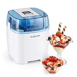 Klarstein Creamberry - Eismaschine, Speiseeismaschine, 4-in-1-Eisbereiter, Zubereitung in 20 Minuten, 1,5 Liter Fassungsvermögen, Thermobehälter, stromsparend, Timer, 10 Watt, weiß