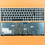 DE Tastatur Keyboard mit Beleuchtung Silber Rahmen für Lenovo Ideapad Flex 2-15D