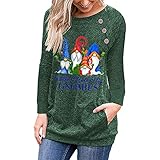 Aobliss Sweatshirt Pullover Damen Rundhals Herbst- Und Winter-Pullover-Oberteil Mit Weihnachtlichem Print Und Langarm-Rundhalsausschnitt Teenager Mädchen Langarmshirt Sweater Oberteile Top