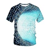 wuitopue Herren Shirts Verkauf Verkauf Verkauf Clearance Männer Frauen Frühling Sommer Casual Slim 3D Gedruckt Kurzarm T-Shirt Top Bluse UK Größe S-XXXXXL, Blau4, 3XL