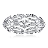 Große Kristall Mode Art Deco Vintage Stil Gatsby Inspiriert Schal Brosche Pin Für Frauen Silber Vergoldet Messing