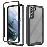 Lavender1 Stoßfest Hülle Kompatibel mit Samsung Galaxy S21 5G Hülle Bumper Case 360 Grad Handyhülle Transparent Schutzhülle Cover mit Eingebautem Displayschutz Case für Samsung Galaxy S21 5G (grau)
