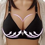 MoneRffi Damen Bügel BH Push Up Plus Size BH Weicher Bequemer BH bügelloser Underwear Bra Bralette Halbschalen Unterwäsch Bralette Klassische T-Shirt BH(A#schwarz，95C)
