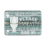 Willkommensmatte, Welcome Pls Seat Yourself, 40,6 x 61 cm, niedriges Profil, Küchenmatte, Eingangstürmatte, wasserabsorbierend, leicht zu reinigen, Schuhabstreifen, rutschfest, Schlafzimmer-Tepp