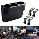 Barrageon 1 PCS Autositz Gap Aufbewahrungsbox Seitentaschen Multifunktionale Gap Side Filler Für Universal Telefon Brieftasche Cup Holder  4 Artikel Auto Lagerung Haken（Schwarz）