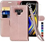 Monasay Schutzhülle für Samsung Galaxy Note 9, 16,3 cm (6,4 Zoll), inkl. Displayschutzfolie, Lederklappetui mit Kreditk