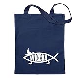 Kiwistar Wiccan Fisch Tragetasche Baumwolltasche Stoffbeutel Umhängetasche Langer Henk