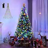 Lichterkette Weihnachtsbaum 14 Vorhänge mit LED Sterne, AKASUKI 178 LEDs Lichterkette Außen Innen mit 8 Leuchtmodis, Wasserdicht Lichterkette Strom für Weihnachten/Party/Hochzeit Dekoration, B