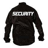 Coole-Fun-T-Shirts Security - Regenjacke - reflektierende Folie schwarz Gr.XL