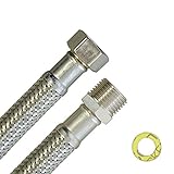 H2O-Flex® Panzerschlauch 1/2'ÜM x 1/2'AG, Flexschlauch DN13 für Sanitär mit Trinkwasserzulassung, 30cm-2