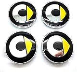 4 Stück Auto Radmittel Hub Caps Radnabenkappen Nabendeckel Radnabendeckel, für Mercedes Benz Smart Fortwo Forfour 450 451 454 453 60mm Emblem Car W