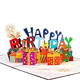 Magic Ants Happy Birthday Karte, Pop-up Geburtstagskarte, 3D Geburtstagsgrusskarte fuer Kinder Frauen Mama Papa Frau Mann G