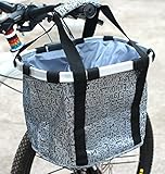 Eovymovy Fahrradkorb Vorne,faltbarer Fahrradkorb, hundekorb fahrrad vorne mit Schnellentfernun Lenkeradapter,abnehmbarer Fahrrad-Front-Leinwand-Korb für kleine Haustiere,Picknick,Eink