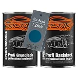 TRISTARcolor Autolack Set Dose spritzfertig für Audi LZ5W Denimblau Perl Grundlack + Basislack 2,0 Liter 2000