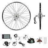 YOSE POWER Elektrofahrräder Hub Motor Front Wheel 36V250W 28' Fahrrad E-Bike Conversion Kit 28 Zoll Silber mit LCD Display