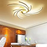 TRPYA Modern Kreative Strudel LED Wohnzimmer Deckenlampe, Mit Fernbedienung Dimmbar Innen Decken Beleuchtung Deckenleuchte Für Schlafzimmer Küche Esszimmer Weiß Metallrahmen Acryl Dek