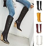 Stiefel Damen Mit Absatz Langschaft Overknees Keilabsatz Schneestiefel Krokodilhaut Schneeschuhe Reiten Bunt Boots Damenschuhe Trekkingschuhe Shoes Schuh Schnürboots Thermostiefel Women Übergröß