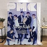 NDJTDL Flanelldecke 3D Stray Kids Drucken Wohndecke 70x100 cm,Flauschige Kuscheldecke hochwertige Wohndecke super weiche Warme Sofaüberwurf Decke TV-Decken/Sofadecke/Wohndecke/Pfleg