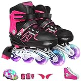 Kinder Mädchen Set 2in1 Inliner / Triskates VERSTELLBAR | ABEC-5 Rollschuhe | Inlineskates umbaubar zu Rollschuhe | Größen: 27-31