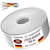 Von 5 bis 250m Telekommunikationskabel J-Y(ST) Y 2X2X0,8 Telefonleitung Klingelleitung Fernmeldeleitung (50m)