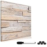 Navaris Magnettafel Magnetpinnwand Memoboard zum Beschriften - 40x40 cm Notiztafel div. Designs - Tafel abwaschbar mit Halterung Magneten S