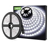 LE LED Streifen 12V Selbstklebend, 5m Leiste mit 300 Stück 2835 LEDs, 6000 Kelvin 1200 Lumen Kaltweiß DIY Flexibel LED Band Beleuchtung für Innen Heim Küche usw, Deck