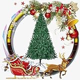 SUNWEII künstlicher Weihnachtsbaum mit Beleuchtung Schnee LED Tannenbaum für Weihnachten-Dekoration 228cm Mehrfarbigen Lichtern，8 Transformationsmodi,G