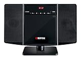 Beatfoxx MCD-60 Vertikal Stereoanlage (CD/MP3-Player, USB, Bluetooth, Aux In, Stand- oder Wandmontage, inkl. Fernbedienung) Schw