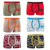 UOMO Jungen Boxershorts Kinder Retroshorts Microfaser Unterhosen Schlüpfer Boxershorts Boxershorts Spinne (146-158, 6er Pack)