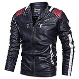 CFWL Casual Herren Leder Casual Trends Stehkragen Lederjacke Blau XXXL Herrenhemd Mit Reissverschlussherrenhemd XXXL Kurzarmherrenhemd Blau Langarmherrenhemd TüRkisbestickte H
