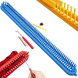 Katech Lange Strickrahmen, 58 cm Knitting Loom Set mit Haken und 2 Wolle Nadel, Socken Strickrahmen Set ist Perfekt für Anfänger und Strickliebhaber, B
