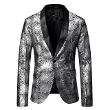 Anzugjacke Herren Urban Mode Britischer Stil Spleißen Slim Fit Männer Übergangsjacke Herbst Winter Trend Bronzieren Druck Revers Strickjacke Business Abendessen Host M