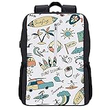 huhulala Laptop-Rucksack 15,6 Zoll wasserdichter Schulrucksack Weit offen Reise-Arbeits-Rucksack-Tasche Casual Daypack für Damen Herren -USB