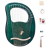 16 String Lyre Harfe, Massivholz Mahagoni-Körper, Einzigartige Muster, Geschnitzte Phonetische Symbole, Mit Tuning-Schlüssel, Zusätzliches String-Set, Pick, Musikhandb