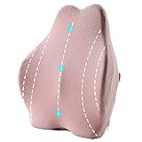 TOOARG Multifunctional Memory Foam Pillow,Lumbar Support Pillow，Ergonomic Back Cushion，Washable Cloth Cover，for Office Chair, Sofa, Car Seat,Pink-51 * 43 * 12